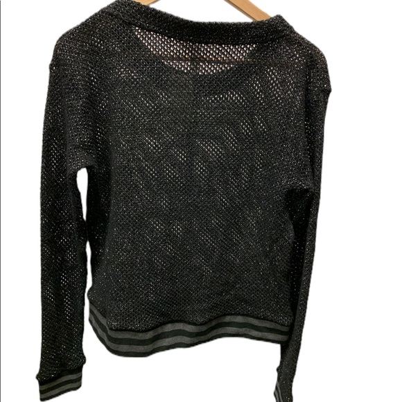 New! Splendid Collection contrast trim metallic knit scoop neck sweater, XS - Picture 4 of 8